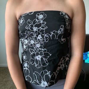 black and white tube top